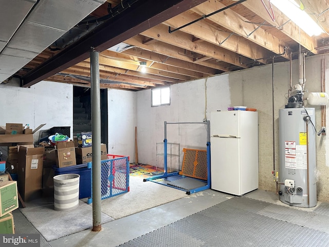 584 Meadow Ln, Pennsburg, PA 18073 - below grade area with freestanding refrigerator and water heater