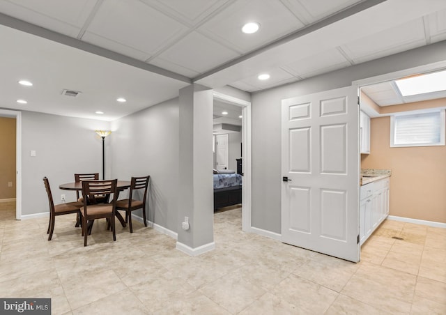 6317 Taylor Rd, Riverdale, MD 20737 - dining space featuring recessed lighting and light tile patterned floors