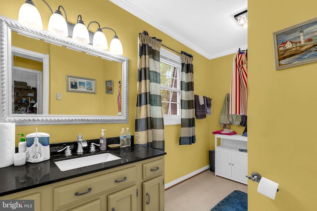 525 Center Dr, Severna Park, MD 21146 - bathroom featuring vanity and crown molding