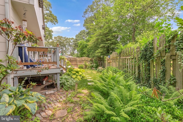 525 Center Dr, Severna Park, MD 21146 - view of yard featuring a wooden deck