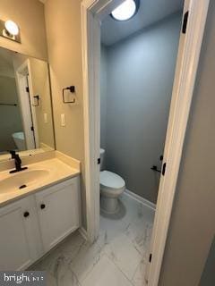 5920 Plata St, Clinton, MD 20735 - bathroom featuring vanity and marble finish floors