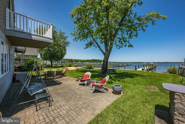 3685 1st Ave, Edgewater, MD 21037 - view of patio / terrace with a water view and a balcony