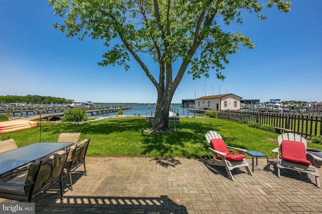 3685 1st Ave, Edgewater, MD 21037 - view of patio featuring a water view and outdoor dining area