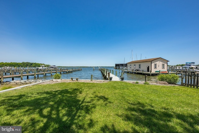 3685 1st Ave, Edgewater, MD 21037 - dock with a water view and a yard