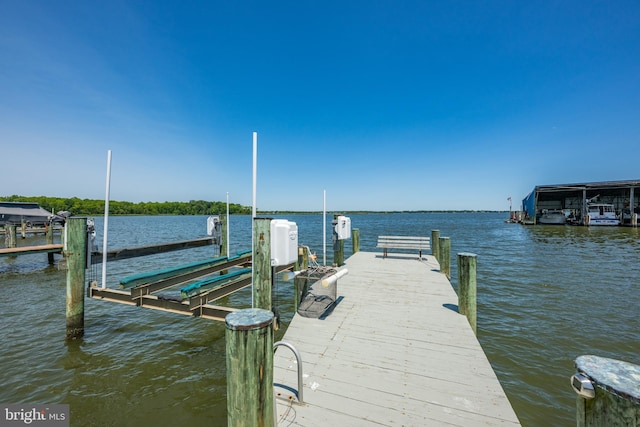 3685 1st Ave, Edgewater, MD 21037 - dock area featuring boat lift and a water view