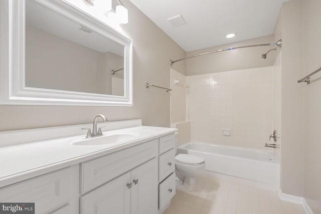 20406 Shore Harbour Dr Unit 4-A, Germantown, MD 20874 - bathroom featuring vanity, toilet, shower / washtub combination, and tile patterned floors