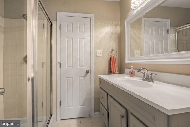 20406 Shore Harbour Dr Unit 4-A, Germantown, MD 20874 - full bathroom featuring a shower stall, vanity, and tile patterned floors