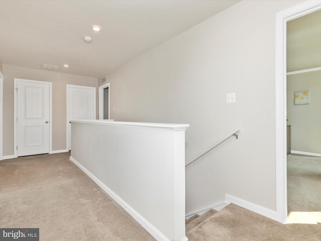 38 Herman Gaver Pl, Hagerstown, MD 21740 - hall featuring carpet flooring, an upstairs landing, and recessed lighting