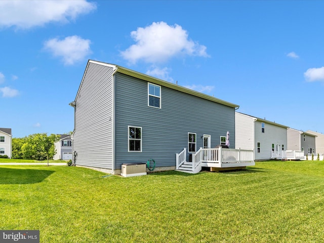 38 Herman Gaver Pl, Hagerstown, MD 21740 - rear view of property featuring a wooden deck and a yard