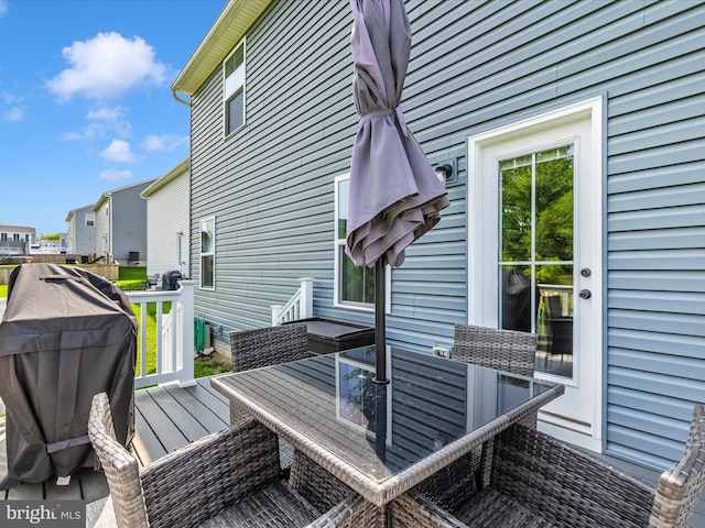 38 Herman Gaver Pl, Hagerstown, MD 21740 - deck with outdoor dining space and a residential view