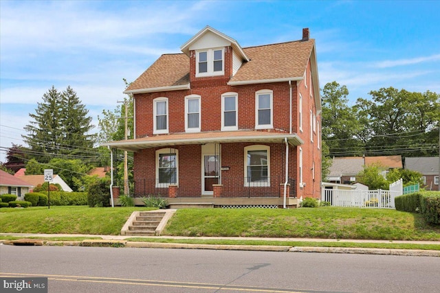 4449 Kutztown Rd, Temple, PA 19560 - view of front of property featuring a chimney, brick siding, and a shingled roof