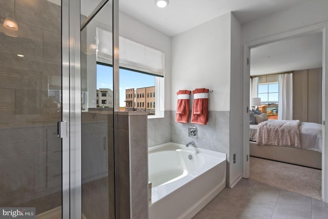 352 Carroll Walk Ave, Frederick, MD 21701 - ensuite bathroom with a garden tub, a shower stall, and tile patterned floors