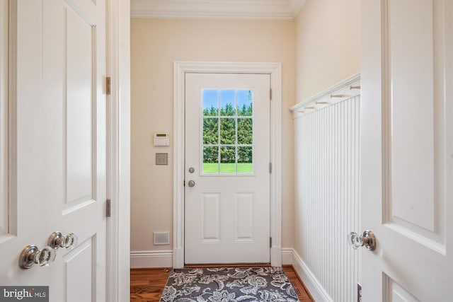 2375 Ballenger Creek Pike, Adamstown, MD 21710 - doorway to outside with wood finished floors, ornamental molding, and baseboards
