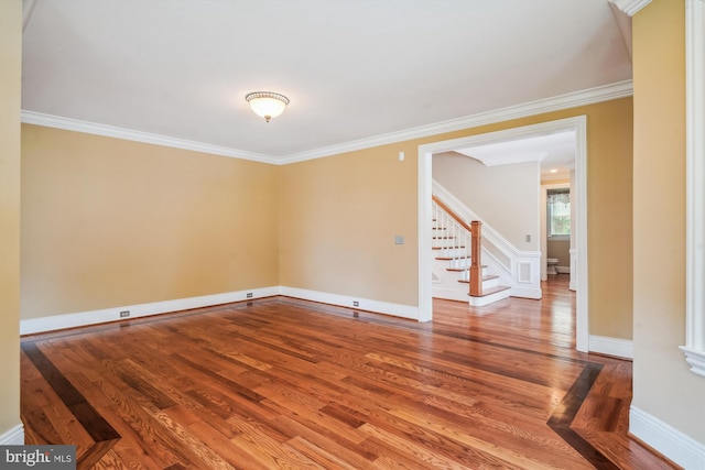 2375 Ballenger Creek Pike, Adamstown, MD 21710 - empty room featuring wood finished floors, stairway, ornamental molding, and baseboards