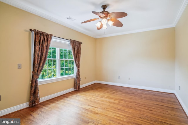 2375 Ballenger Creek Pike, Adamstown, MD 21710 - unfurnished room featuring ornamental molding, light wood-style flooring, a ceiling fan, and baseboards