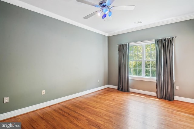 2375 Ballenger Creek Pike, Adamstown, MD 21710 - unfurnished room featuring baseboards, ceiling fan, light wood-style floors, and crown molding