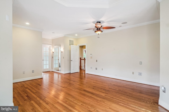 2375 Ballenger Creek Pike, Adamstown, MD 21710 - unfurnished room with light wood-style flooring, a ceiling fan, recessed lighting, baseboards, and ornamental molding