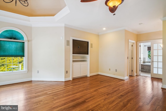 2375 Ballenger Creek Pike, Adamstown, MD 21710 - spare room with plenty of natural light, wood finished floors, ornamental molding, a ceiling fan, and baseboards