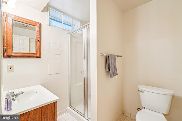 14616 Orangewood St, Silver Spring, MD 20905 - full bathroom featuring toilet, vanity, a stall shower, and tile patterned flooring