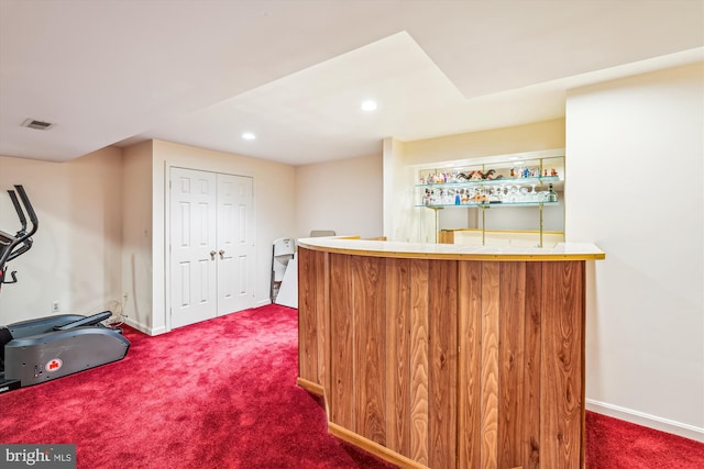 14616 Orangewood St, Silver Spring, MD 20905 - indoor wet bar featuring carpet, baseboards, and recessed lighting
