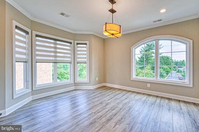 1600 Great Falls St, Mclean, VA 22101 - empty room with healthy amount of natural light, wood finished floors, crown molding, and recessed lighting