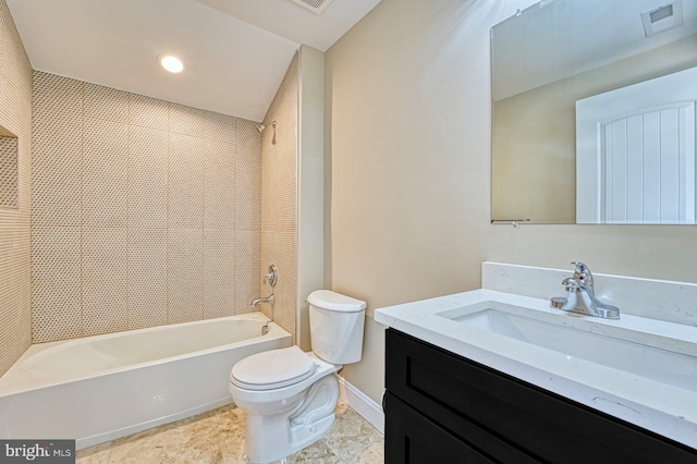 1600 Great Falls St, Mclean, VA 22101 - full bathroom featuring vanity, toilet, shower / washtub combination, and baseboards