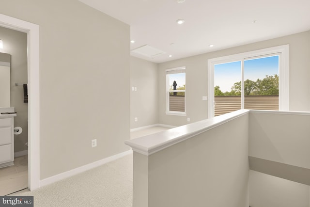 2521 River Terrace Rd, Hyattsville, MD 20782 - hallway featuring recessed lighting, light colored carpet, and baseboards