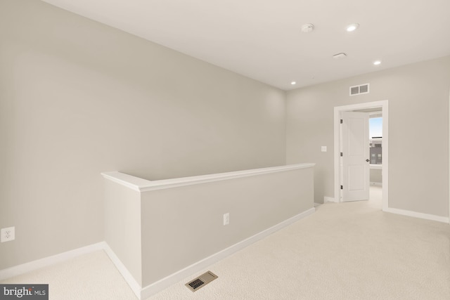 2521 River Terrace Rd, Hyattsville, MD 20782 - hall with an upstairs landing, recessed lighting, light carpet, and baseboards