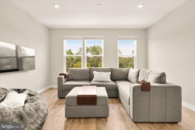 2521 River Terrace Rd, Hyattsville, MD 20782 - living room with healthy amount of natural light, light wood finished floors, baseboards, and recessed lighting