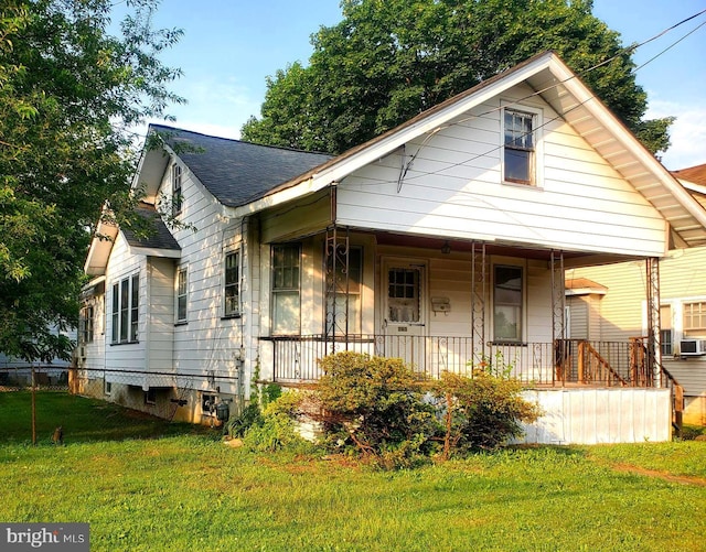 260 Weber Ave, Ewing, NJ 08638 - bungalow-style house with a porch, a front lawn, and a shingled roof