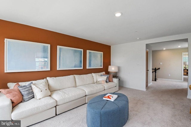453 Ensemble Way, Frederick, MD 21701 - living room featuring carpet flooring, recessed lighting, and baseboards