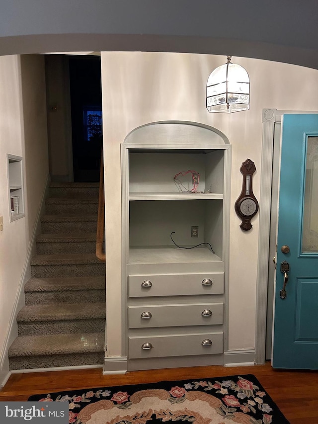 129 Redwood Ave, Trenton, NJ 08619 - entryway featuring wood finished floors and stairs