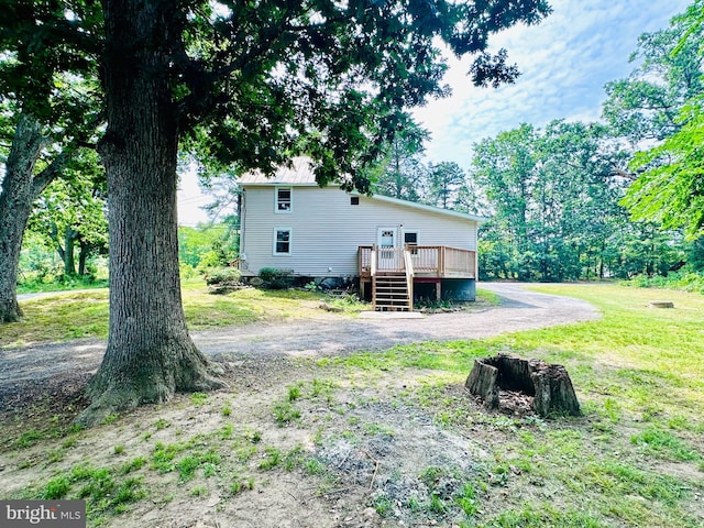 70 Steinfeld Ave, Pittsgrove, NJ 08318 - rear view of house featuring a deck