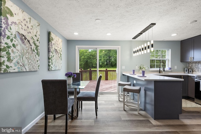 1207 Blithe Ct, Upper Marlboro, MD 20774 - dining room with wood finished floors, a textured ceiling, recessed lighting, and baseboards