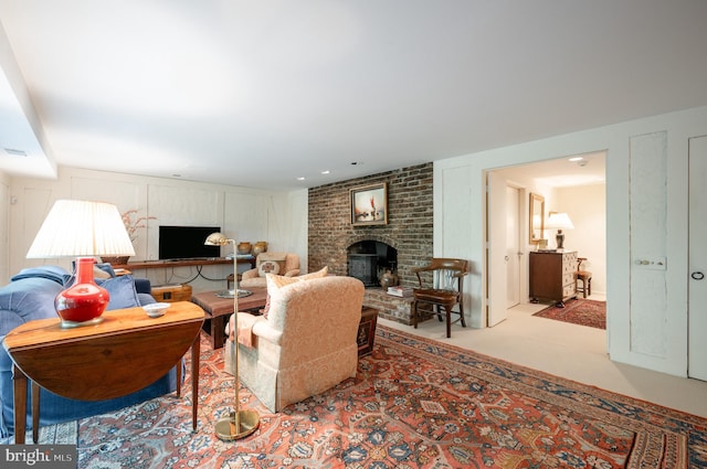 6501 Menlo Rd, Mclean, VA 22101 - living area featuring a brick fireplace