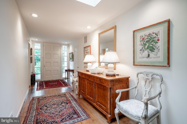 6501 Menlo Rd, Mclean, VA 22101 - foyer with light wood-type flooring, recessed lighting, and baseboards