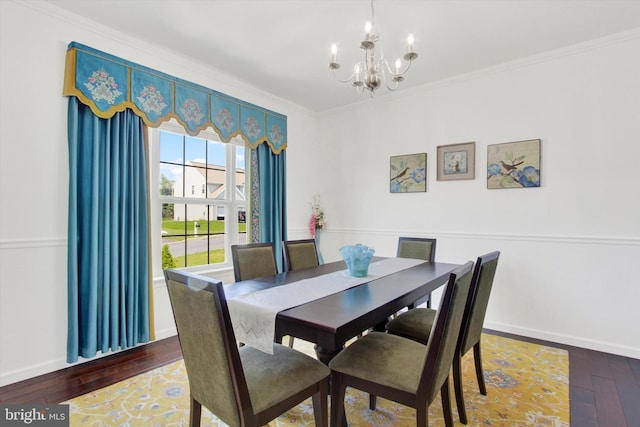 3 Rycroft Rd, Mechanicsburg, PA 17050 - dining room featuring a chandelier, wood-type flooring, ornamental molding, and baseboards