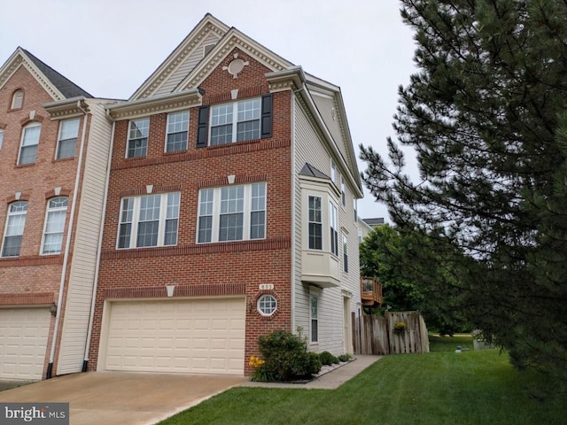 603 Howitzer Ter NE, Leesburg, VA 20176 - view of front of property featuring an attached garage, brick siding, and concrete driveway