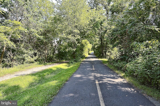 603 Howitzer Ter NE, Leesburg, VA 20176 - view of asphalt street featuring a forest view