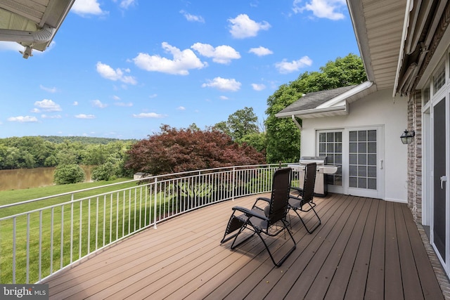 77 Lionheart Ter, Falling Waters, WV 25419 - wooden terrace featuring a lawn and area for grilling