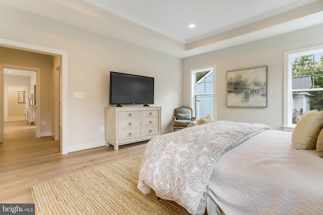 5809 2nd St S, Arlington, VA 22204 - bedroom with light wood-style flooring, baseboards, and recessed lighting