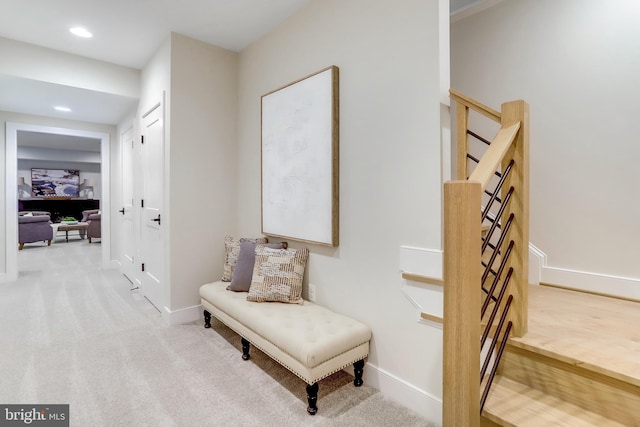5809 2nd St S, Arlington, VA 22204 - corridor with baseboards, carpet flooring, and recessed lighting