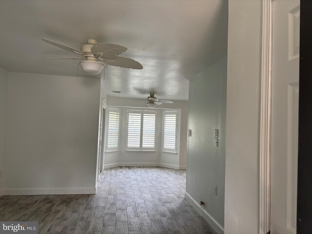 114 Mohican Ln, Tuckerton, NJ 08087 - spare room featuring ceiling fan, wood finished floors, and baseboards
