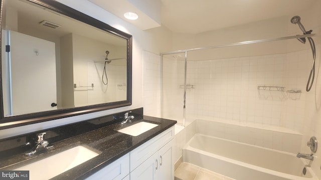 7705 Lafayette Forest Dr Unit 77, Annandale, VA 22003 - full bathroom featuring shower / bathtub combination and double vanity