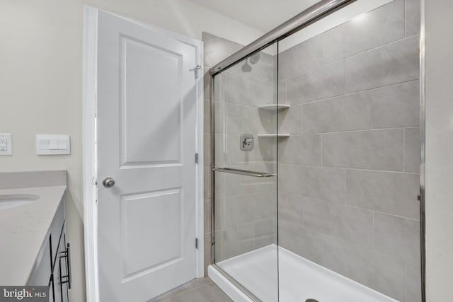 338 Ensemble Way, Frederick, MD 21701 - full bath featuring a stall shower, vanity, and tile patterned flooring