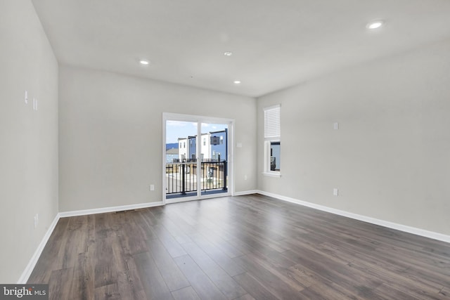 338 Ensemble Way, Frederick, MD 21701 - unfurnished room with dark wood-type flooring, baseboards, and recessed lighting