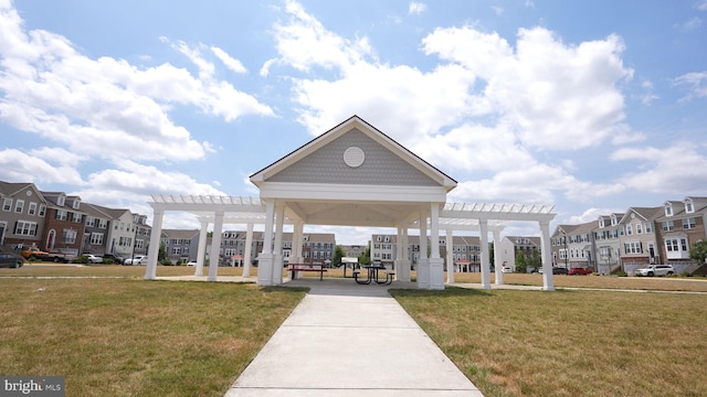 8790 Kensington Church St, Manassas, VA 20112 - view of home's community with a pergola, a lawn, and a residential view