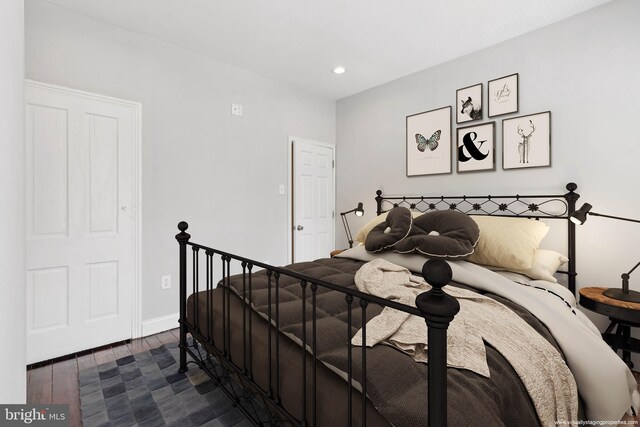 2126 N Palethorp St, Philadelphia, PA 19122 - bedroom with recessed lighting, baseboards, and dark wood finished floors