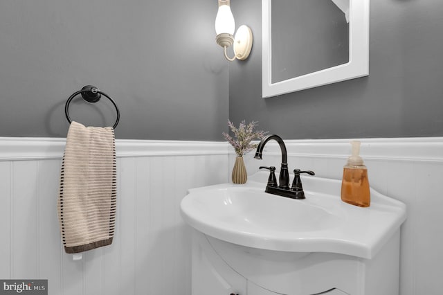 3363 Style Ave, Laurel, MD 20724 - bathroom with a wainscoted wall, vanity, and a decorative wall
