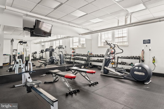 3901 Connecticut Ave NW Unit 406, Washington, DC 20008 - gym with a paneled ceiling